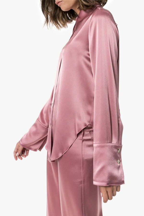Mandine Western Satin Shirt from Nanushka