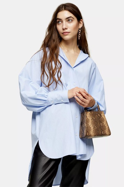 Blue Oversized Stripe Shirt