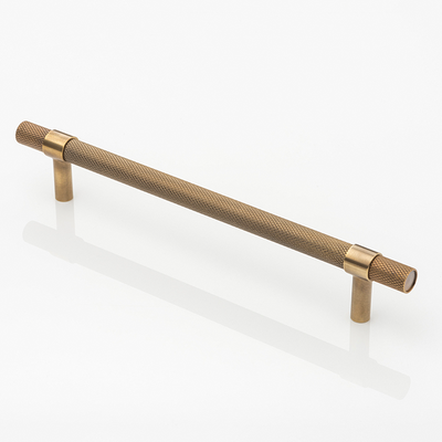 Solid Brass Cabinet Handle With Knurling Detail