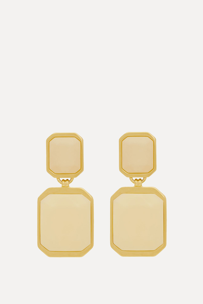 Octagon Earrings In Metal & Resin  from Saint Laurent