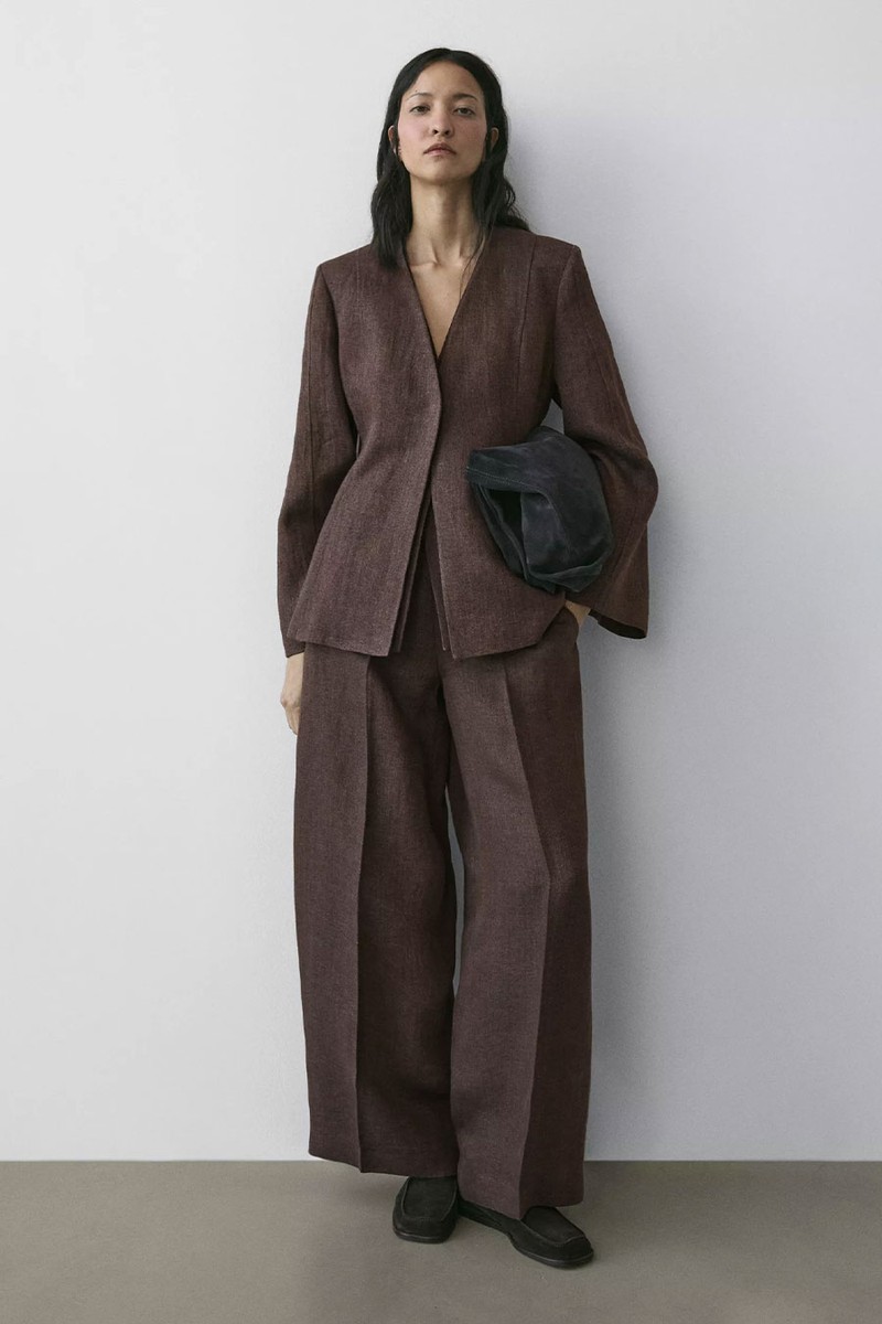 Linen Lapelless Blazer from Massimo Dutti