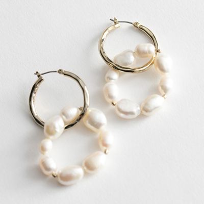 Pearl Bead Double Hoop Earrings from & Other Stories