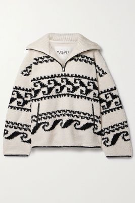 Marner Faux Leather Trimmed Printed Fleece Sweatshirt from Marant Étoile