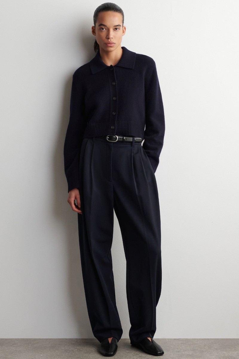 Collared Merino Wool Cardigan