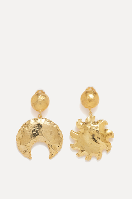 Sol Y Luna Gold-Plated Clip Earrings from Silvia Toledano
