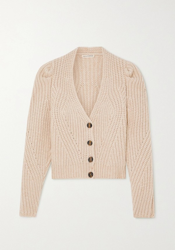 Greta Ribbed Alpaca-Blend Cardigan from Ulla Johnson