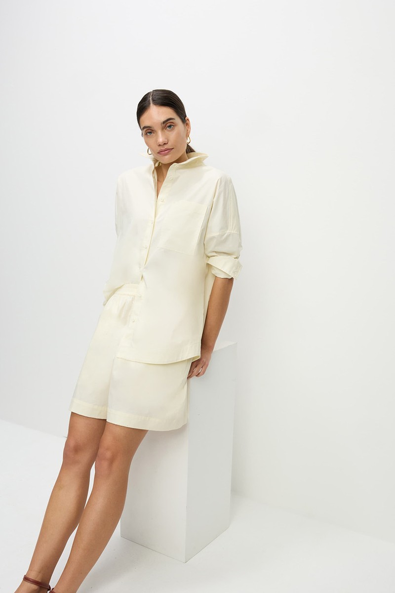 Pure Cotton Collared Button Through Oversized Shirt