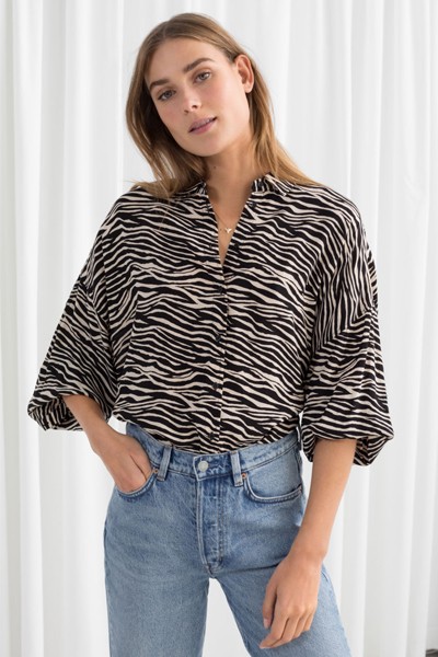 Zebra Print Button Up from & Other Stories