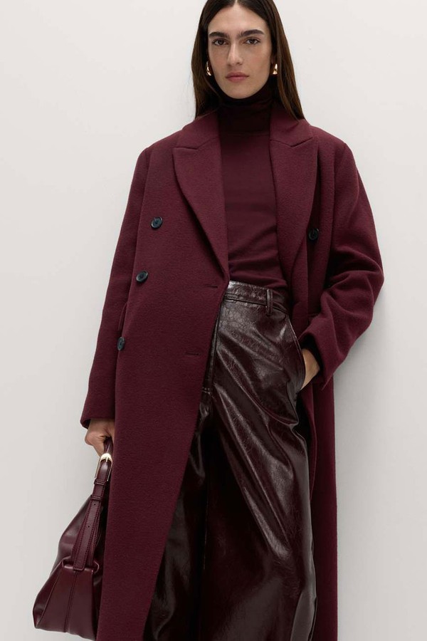 Double Breasted Longline Coat With Wool from Marks & Spencer