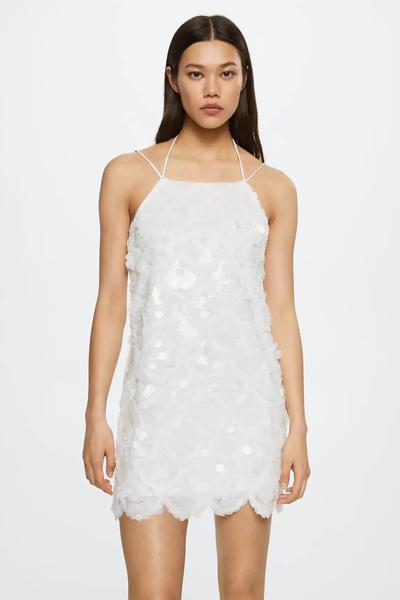 Sequined Halter Neck Dress from Mango