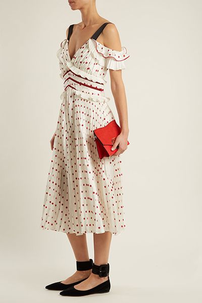 Polka Dot Pleated Dress