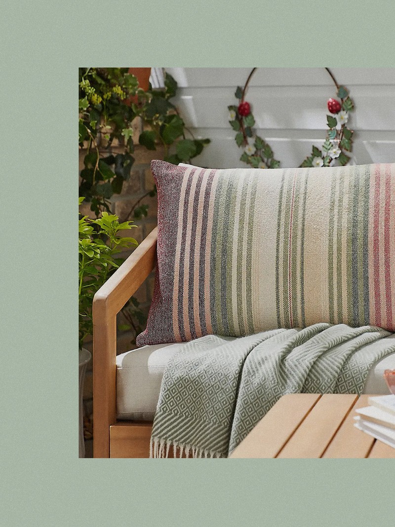 Spring Garden Striped Outdoor Cushion