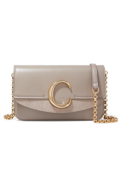 Mini Suede-Trimmed Leather Shoulder Bag  from Chloé