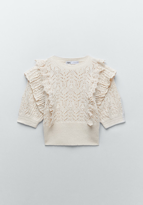 Knit Top With Ruffles from Zara