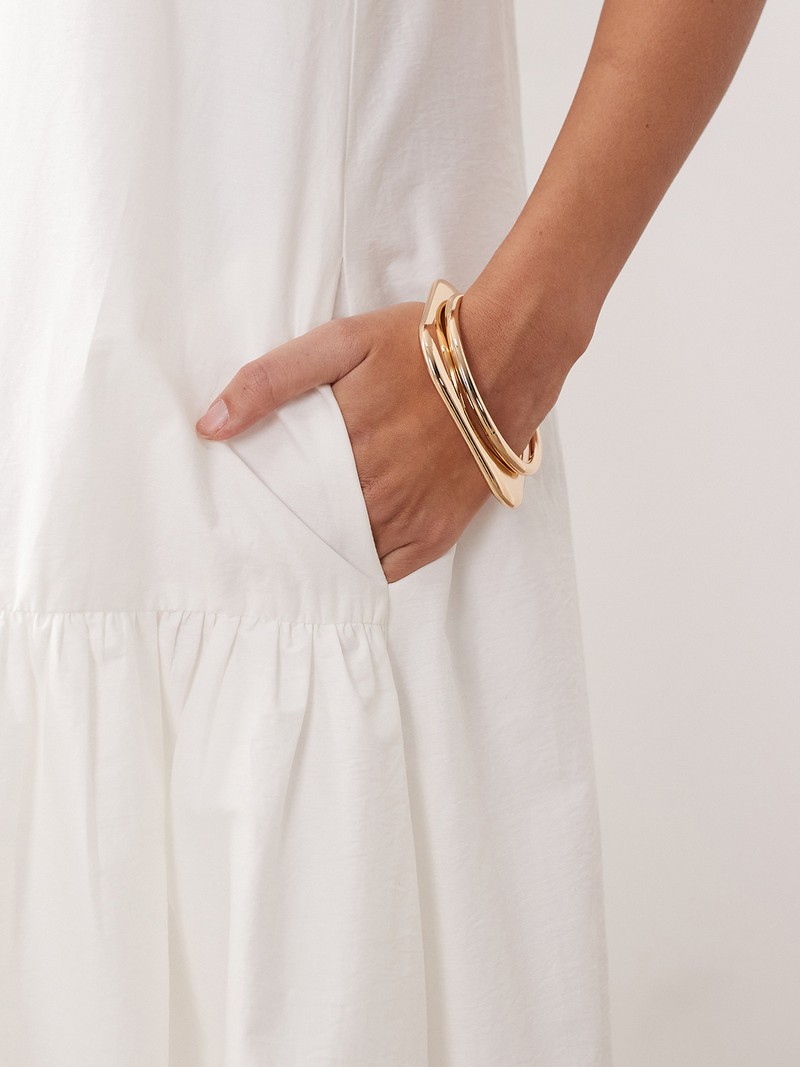 Drop Waist Maxi Dress With Puffball Hem