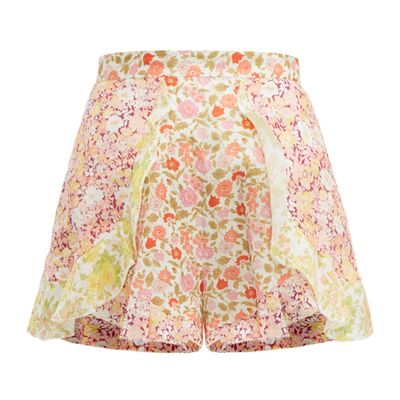 Goldie Ruffled Floral-Print Linen Shorts from Zimmermann