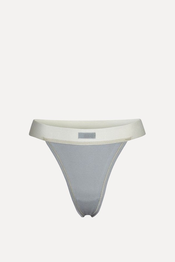 Cotton Rib Thong from Skims