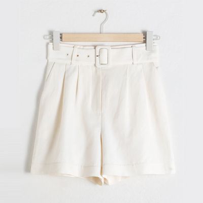 Belted Linen Blend Shorts from & Other Stories