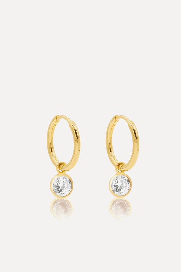 Zircon Drop Hoop Earrings from Theodor C.