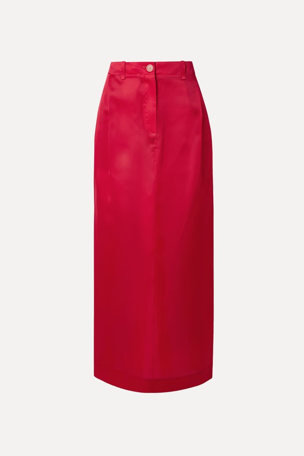 Lucian Pleated Silk-Organza Maxi Skirt from Khaite
