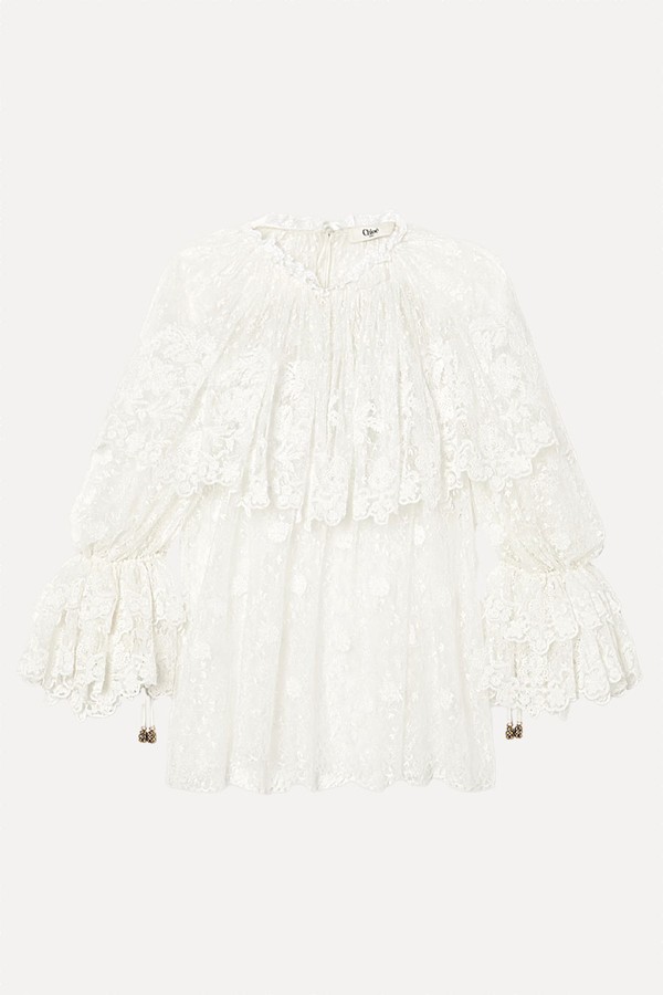 Ruffled Corded Lace Blouse from Chloé
