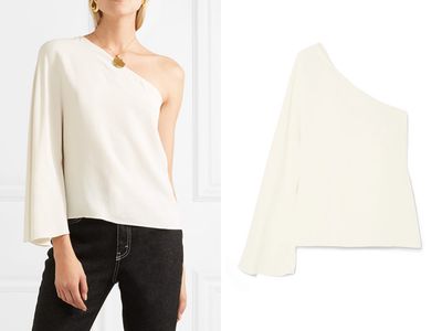 Ruza Kensington One-Shoulder Crepe De Chine Top from Theory