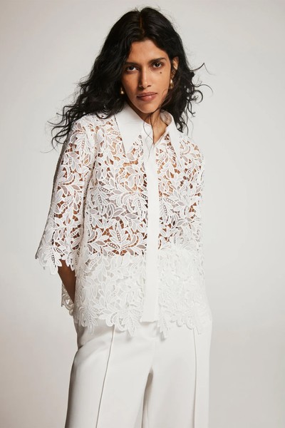 Lace Cropped Shirt