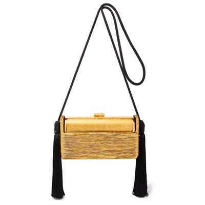 Régine Tasseled Pleated Lurex And Gold-Dipped Shoulder Bag from Bienen-Davis