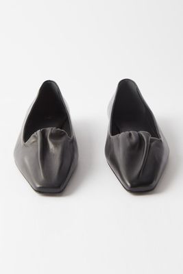 The Gathered Leather Ballet Flats from Toteme