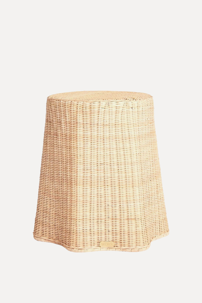 Hand Woven Scalloped Side Table from 1st Dibs