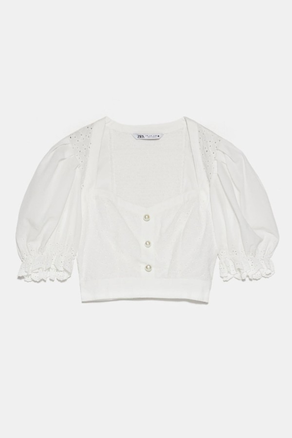 Contrast Cropped Top from Zara