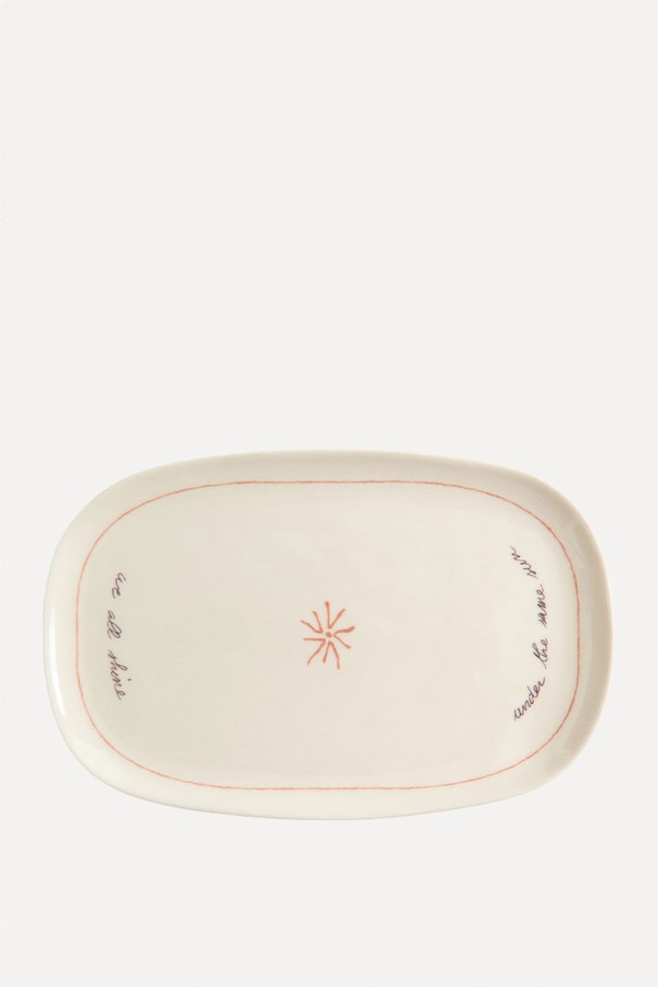 Motif-Detail Stonewall Serving Plate from H&M