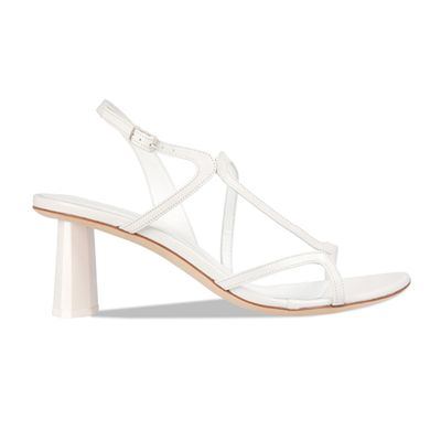 Brigette Optic White Leather Sandals from By Far