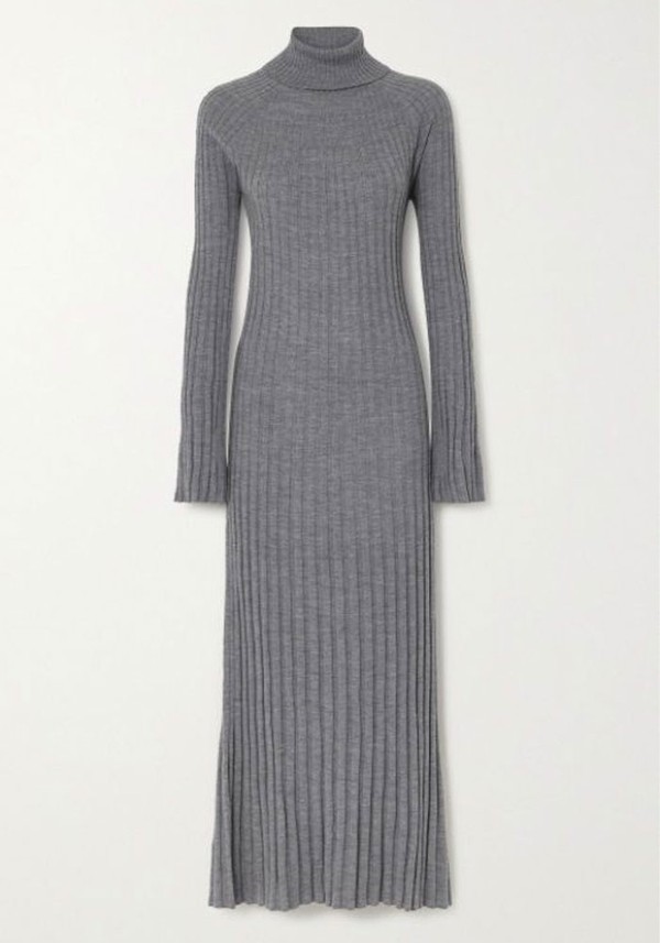 Ribbed Wool Turtleneck Maxi Dress from LouLou Studio