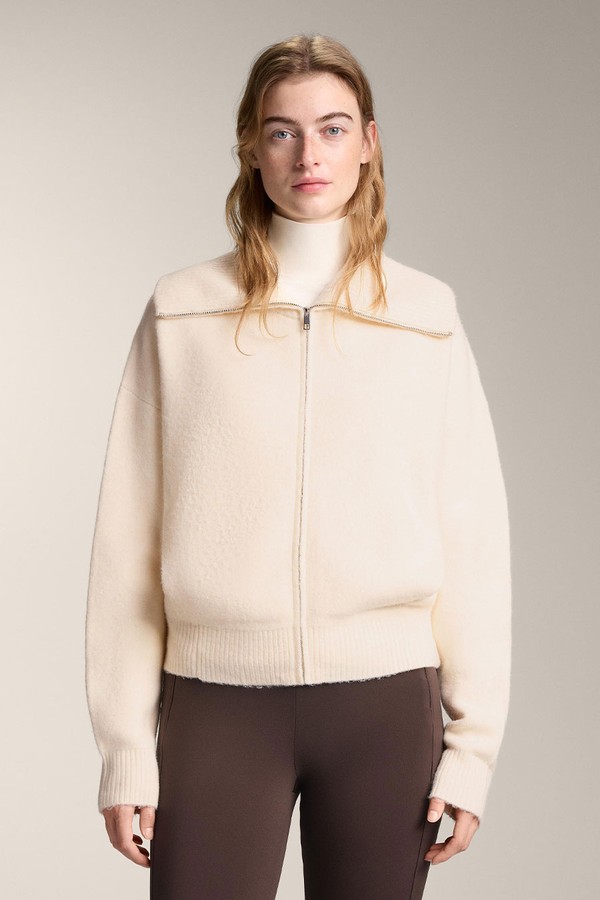 Knit Jacket With High Collar