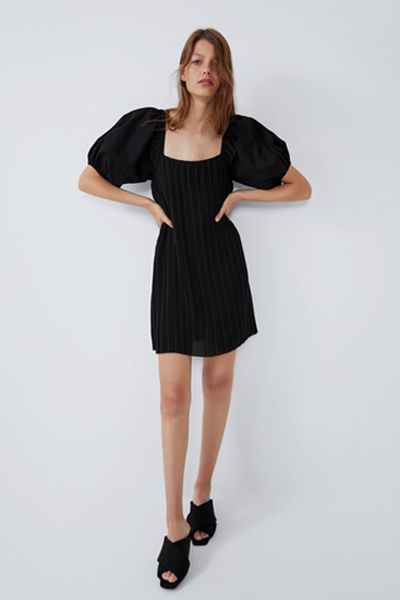 Contrast Pleated Dress from Zara