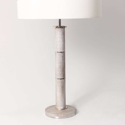 Diss Column Table Lamp in Silver Silk from Forwood Design 