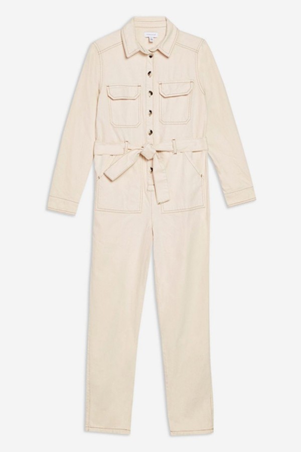 Ecru Denim Boilersuit from Topshop