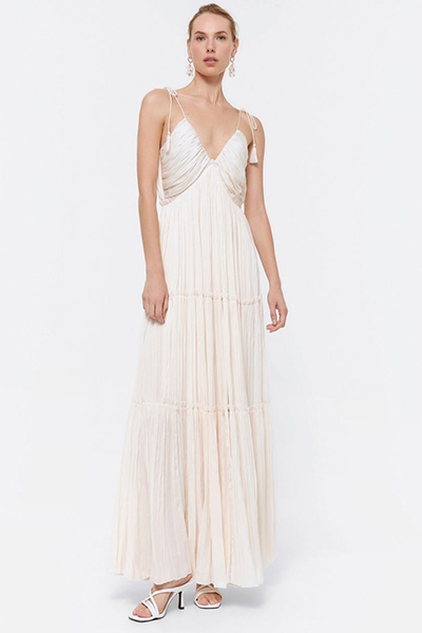 Ecru Draped Dress from Uterqüe