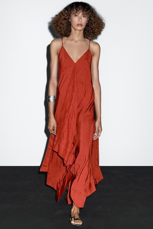 Flowing Midi Dress With Ruffles