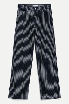 Loose Straight Fit Pinstripe Jeans  from Bershka