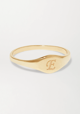 Alphabet Mini Pinky Gold Ring  from Stone And Strand 