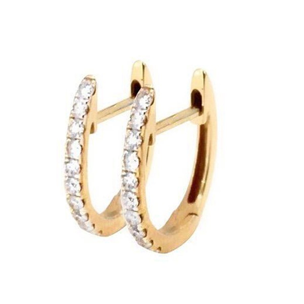 Yellow Gold Diamond Huggies