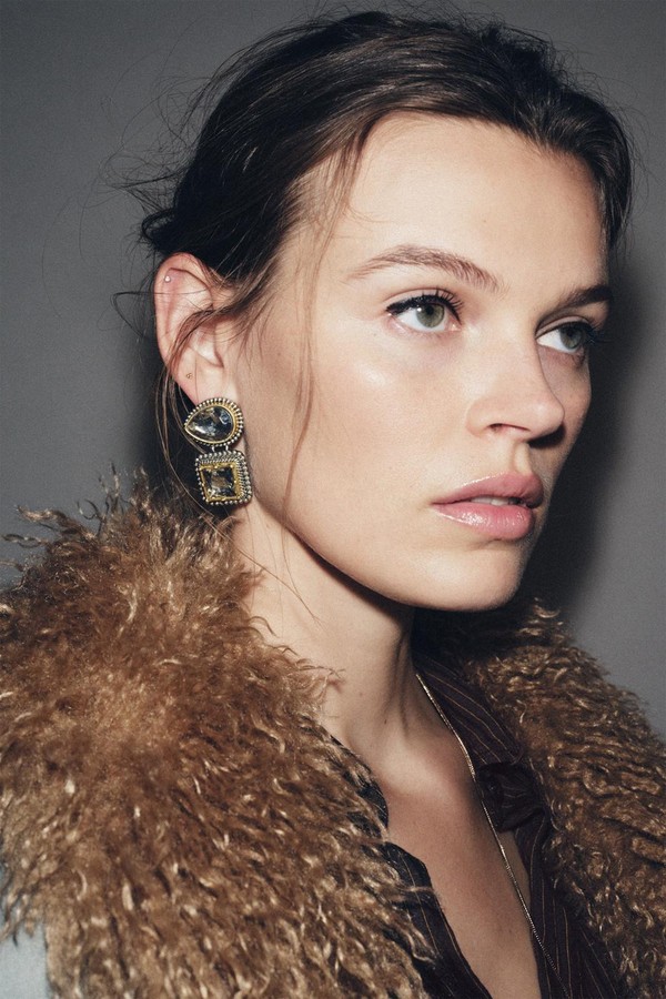 Double Rhinestone Earrings from Zara