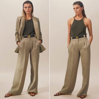 Limited Edition Wide Fit Darted 100% Linen Trousers