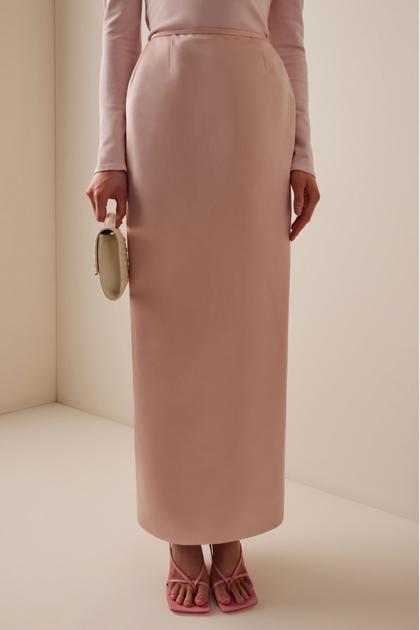 Architectural Silk-Satin Maxi Skirt from Delpozo