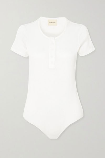 Hiva Ribbed Cotton Bodysuit from Loulou Studio