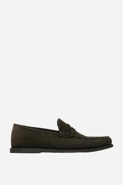 Split Leather Penny Loafers from Massimo Dutti