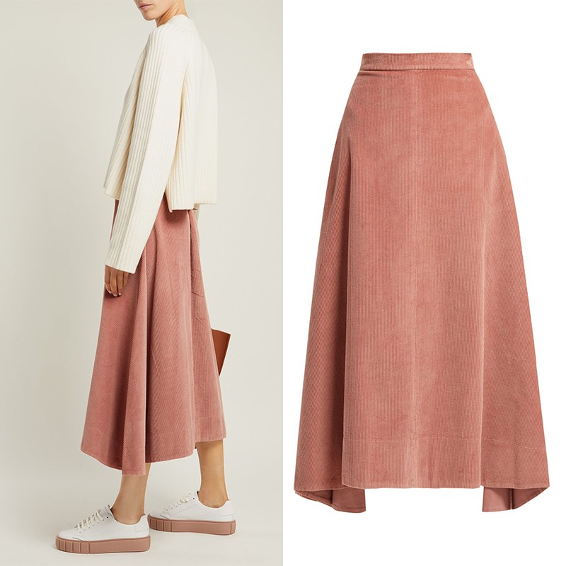 Danielle Cotton-Corduroy Midi Skirt from Elizabeth and James