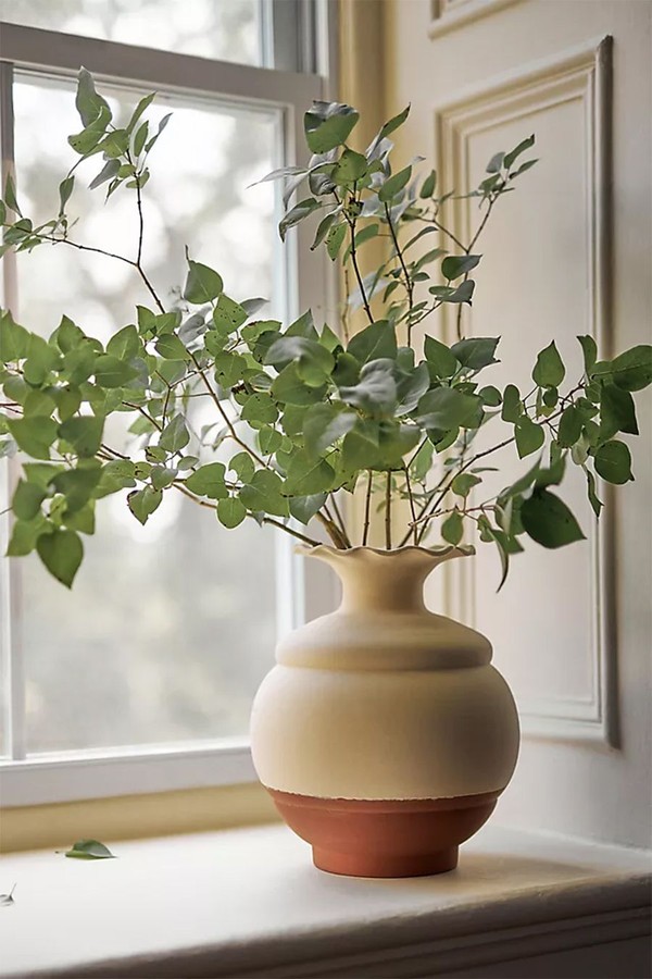 Petal Rim Colourblock Vase from Anthropologie